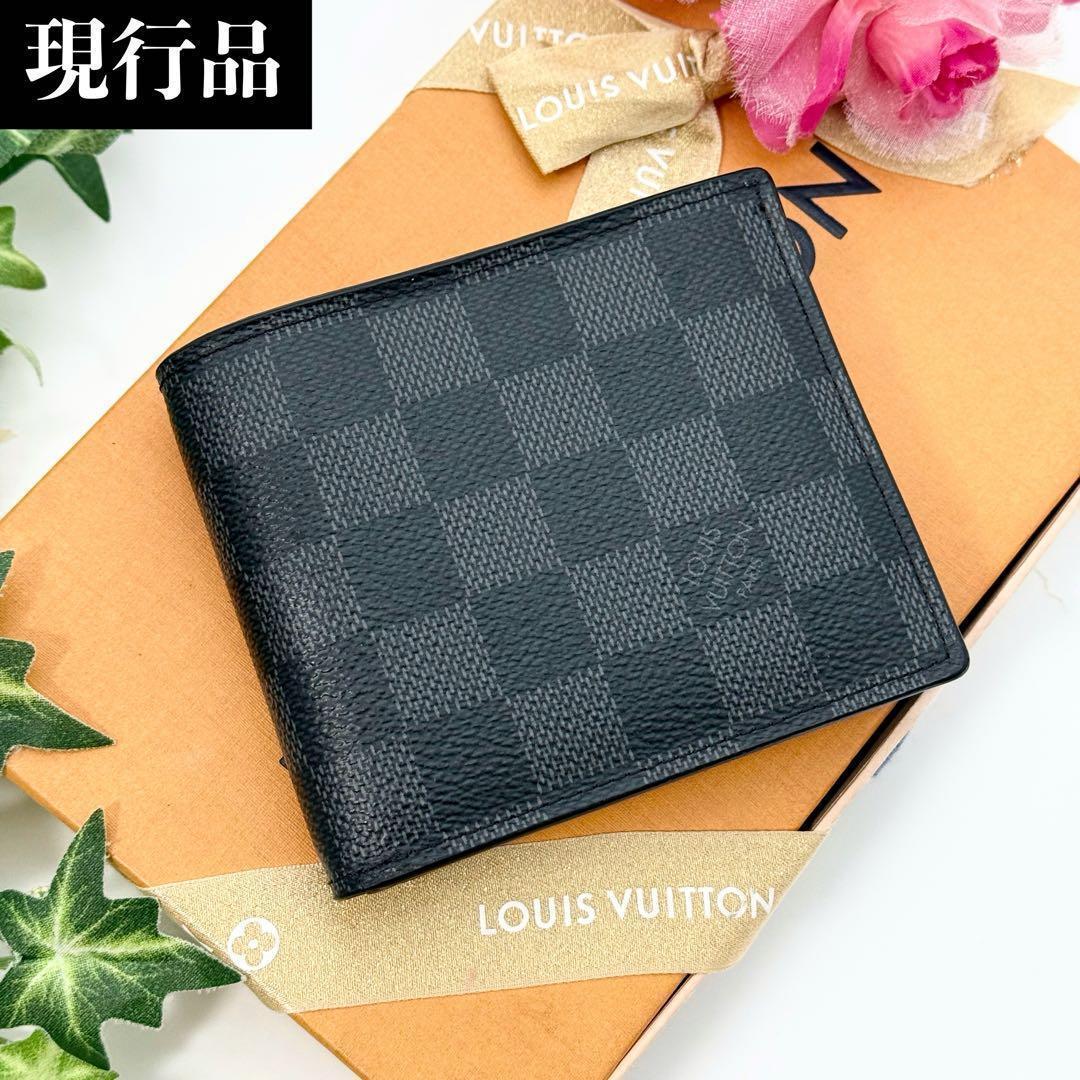 ✨極美品現行品✨ルイヴィトン ダミエグラフィット アメリゴ NM 二つ折り財布黒