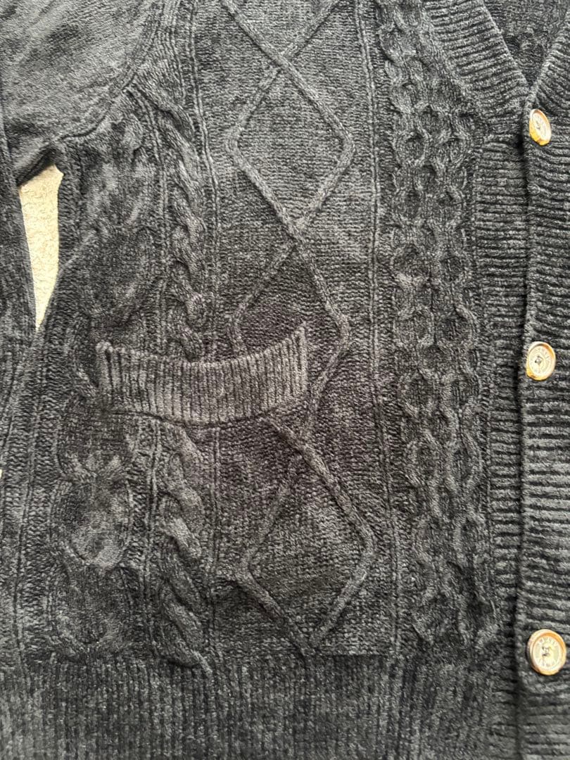 ABYTS 佐藤健　ケーブルニットカーディガン　サイズ3 ブラック