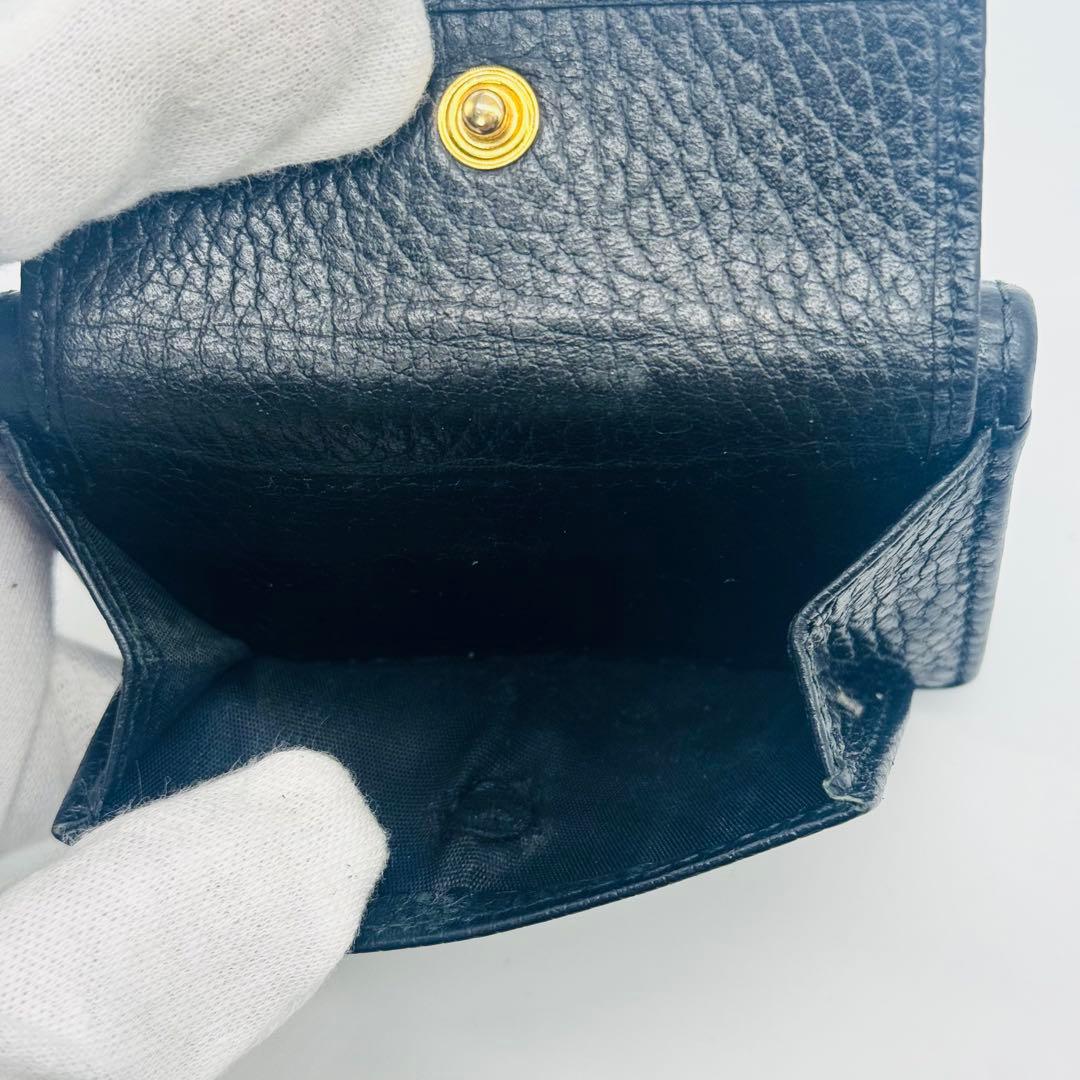 大人気✨グッチ 三つ折り財布 GGマーモント レザー ロゴ金具 黒