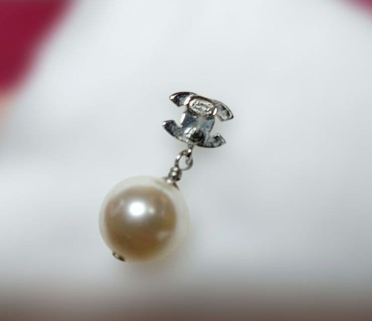 シャネル ピアス A36138 シルバー ラインストーン/パール