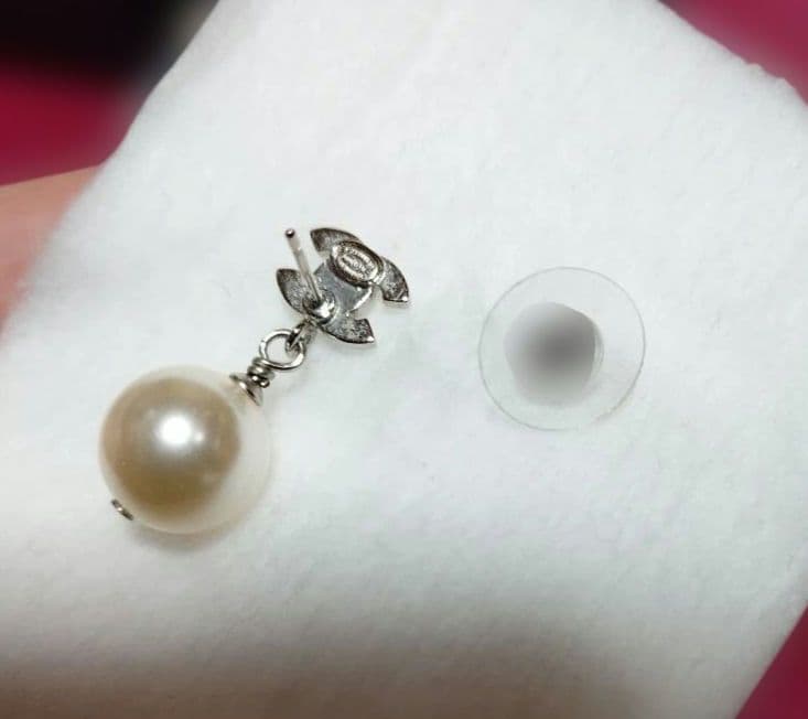 シャネル ピアス A36138 シルバー ラインストーン/パール