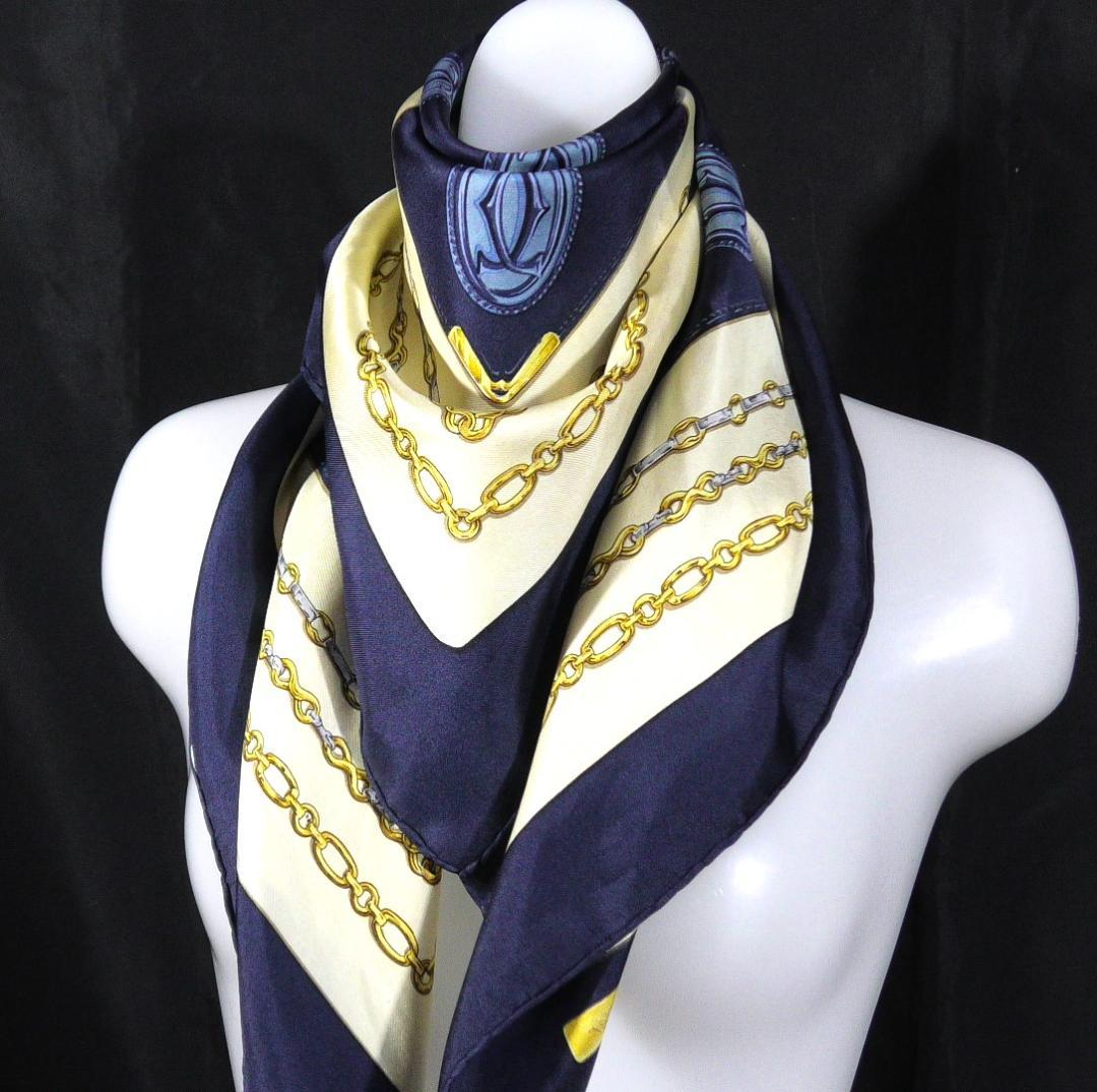 Cartier　カルティエ　大判シルクスカーフ　D480