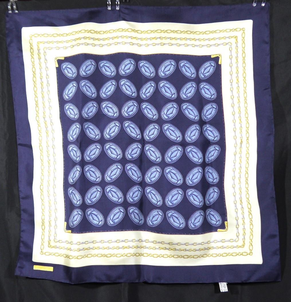 Cartier　カルティエ　大判シルクスカーフ　D480