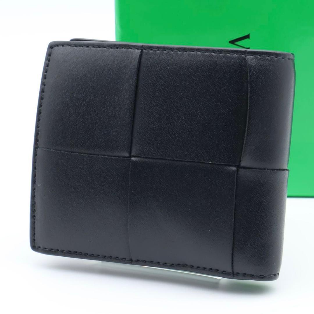 【超極美品】BOTTEGA VENETA カセット　二つ折り財布　黒