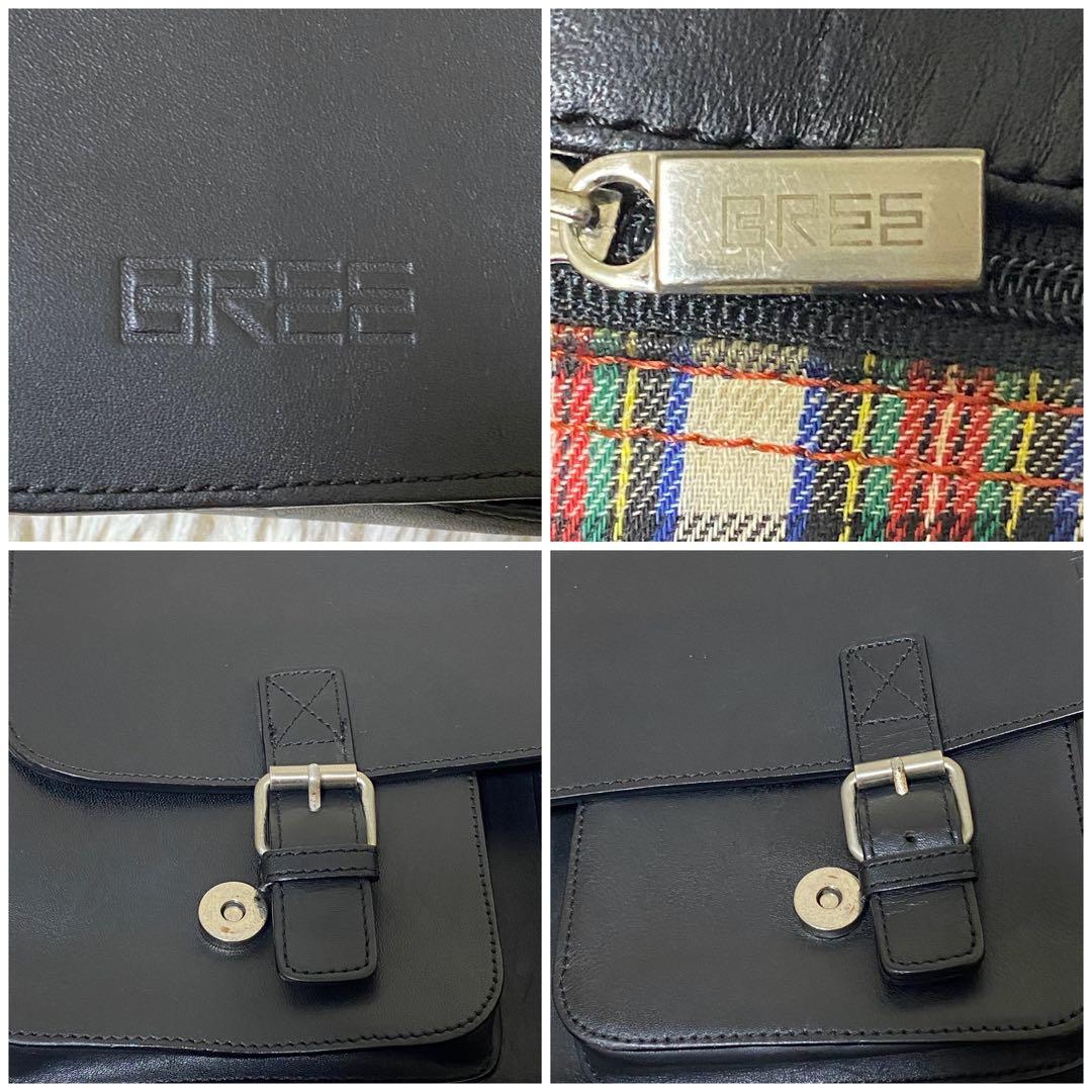 BREE ブラック　本革 メッセンジャーバッグ　肩掛け　斜め掛け　フラップ付き