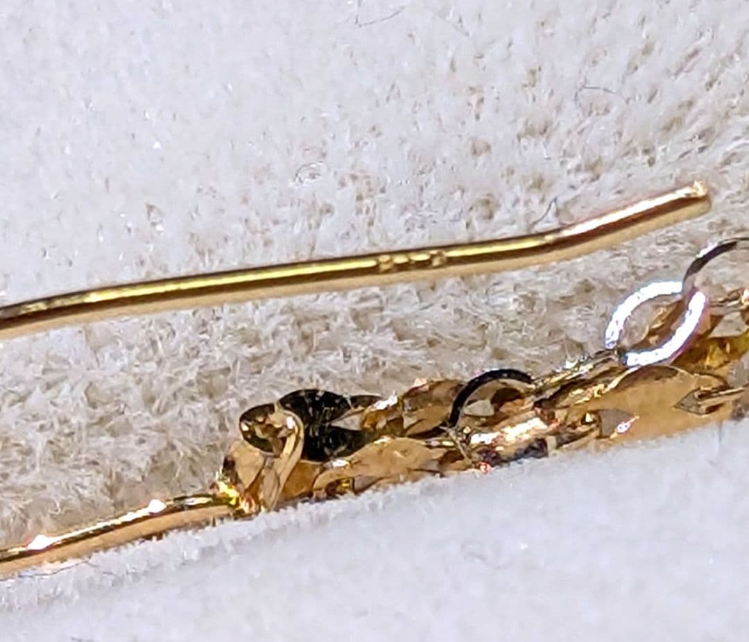 K18★ペダルチェーン＆ミラーボール・キラキラロングピアス