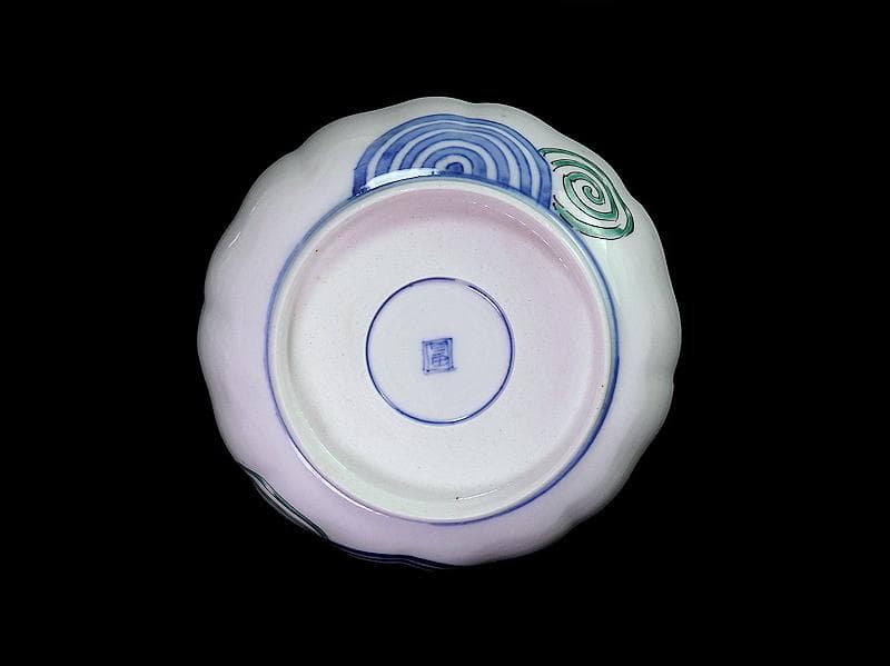 古伊万里　金襴手　撫子に桜花の図　膾皿　５客　D129AS-DAp
