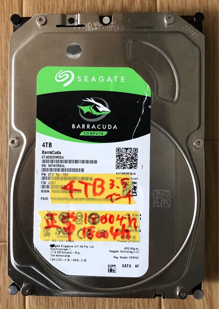 3.5インチ 4TB HDD. Seagate 18004h 健康状態　正常