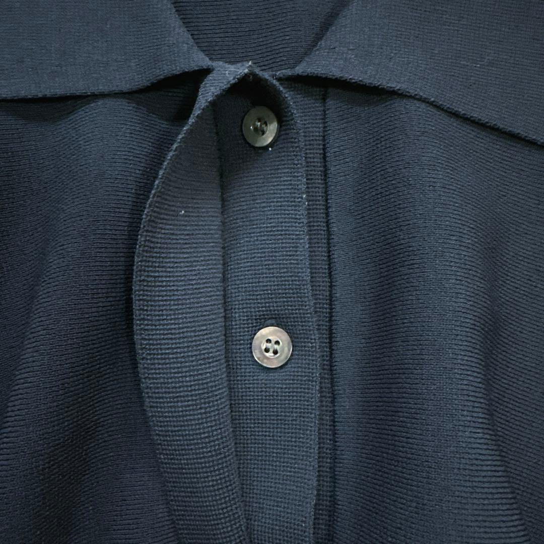 極美品 アドーア ポロニット オーバーサイズニット ダークネイビー ポンチョ