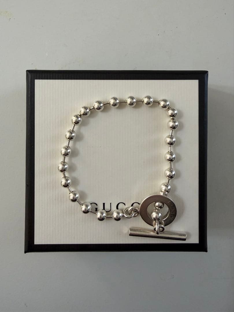 GUCCI シルバーボールチェーンブレスレット