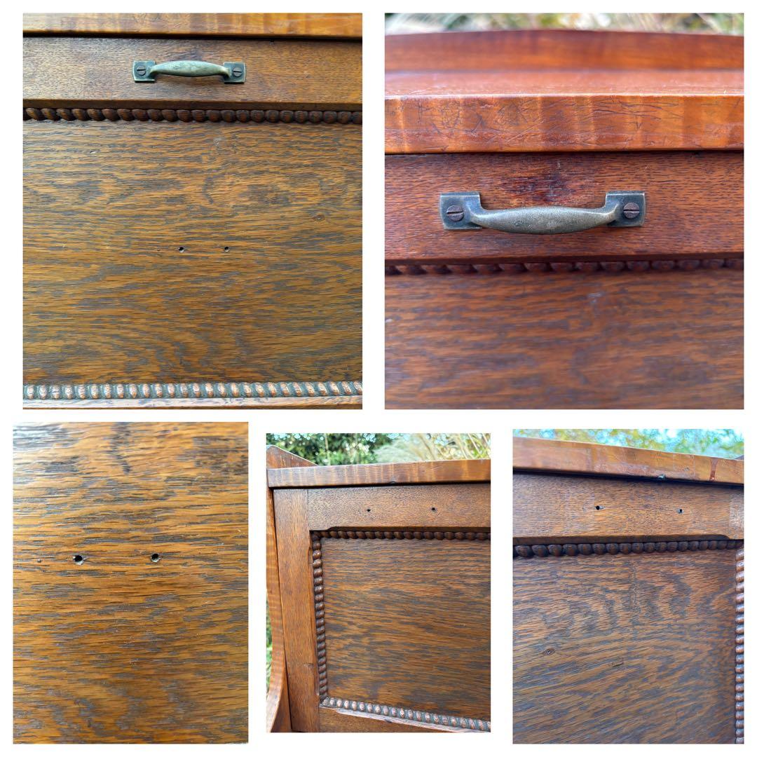 アンティーク 木製 帳場机ライティングビューロー デスク チェスト レトロ