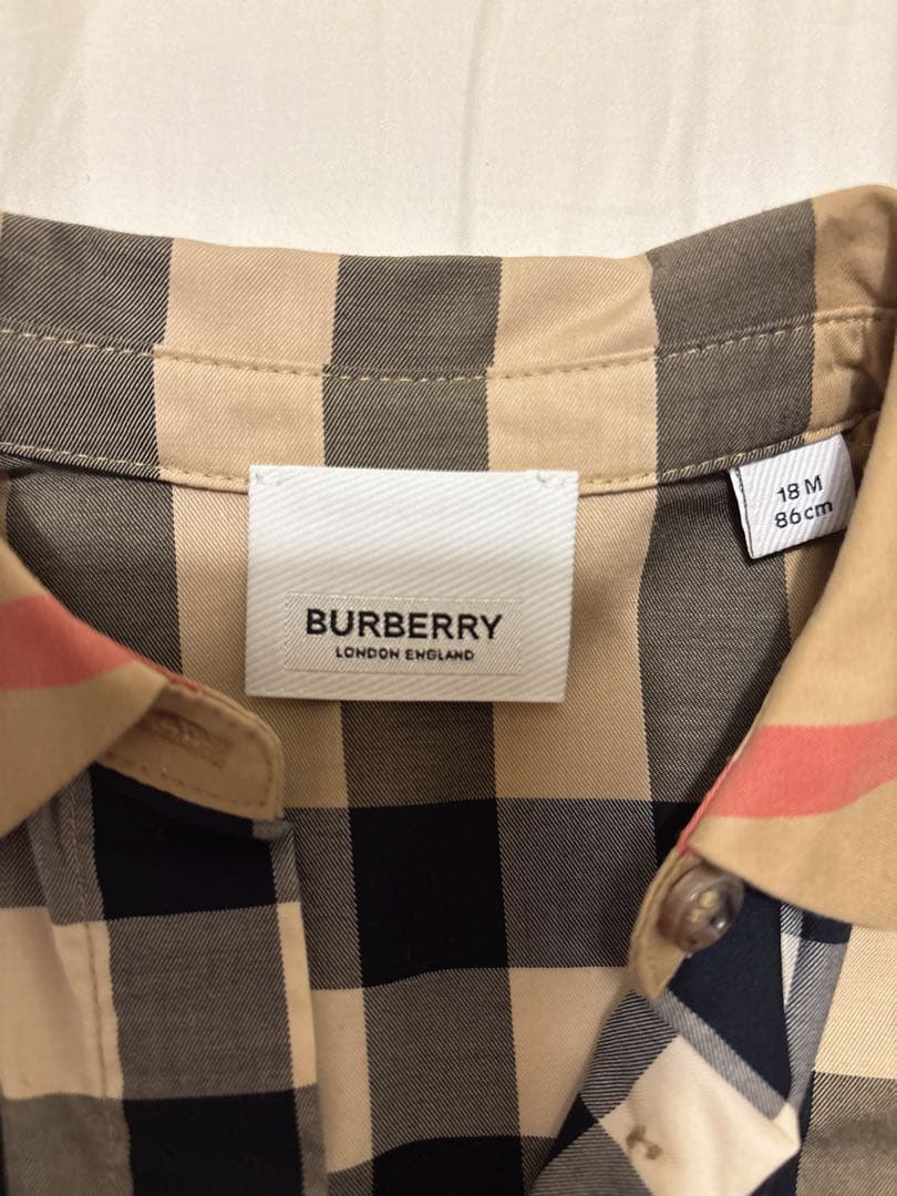 BURBERRY チェック柄 半袖ワンピース 18M