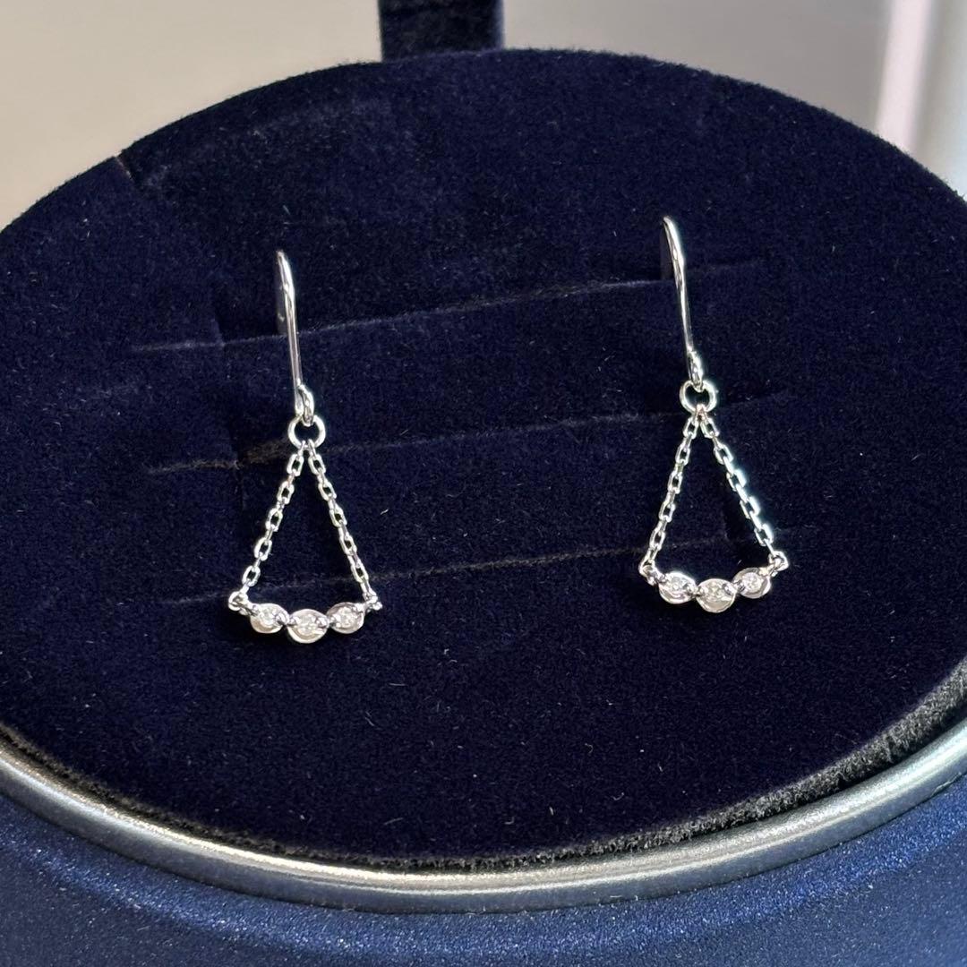 U&C Online Shop ☆4°C◎K18WGダイヤピアスヨンドシー