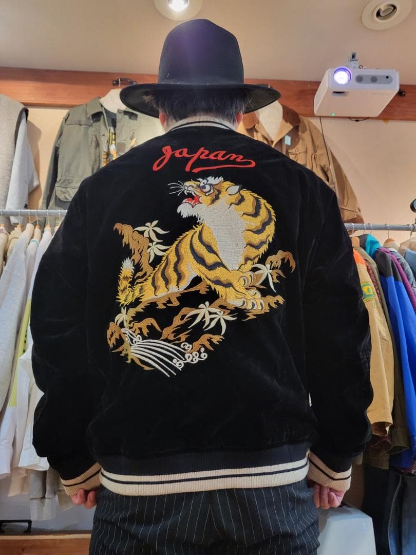 50'sライク刺繍ベロアリバーシブルスカジャン●サイズXXL（商品番号4964）