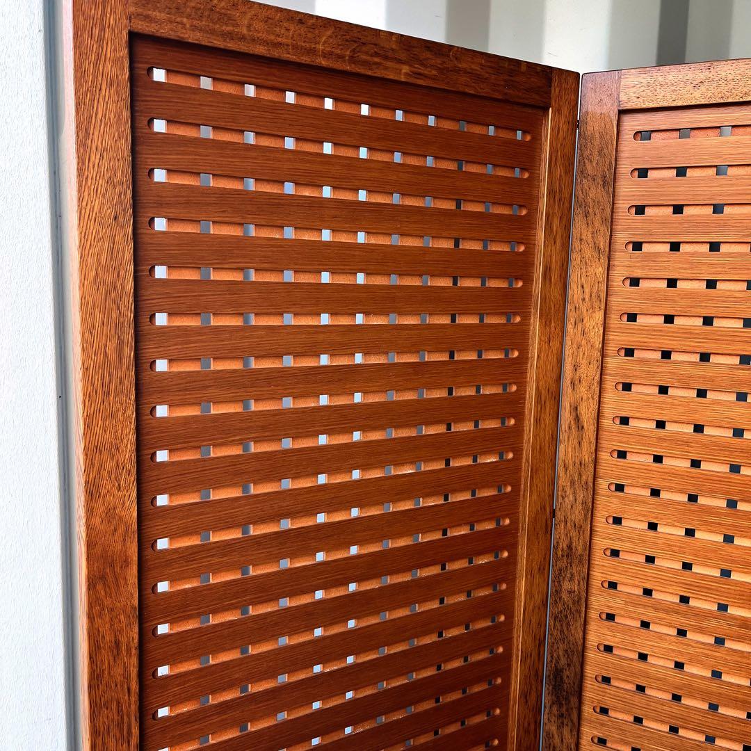 取付無料！カンディハウス 北欧風天然木折り畳み式3連パーテーション ✨