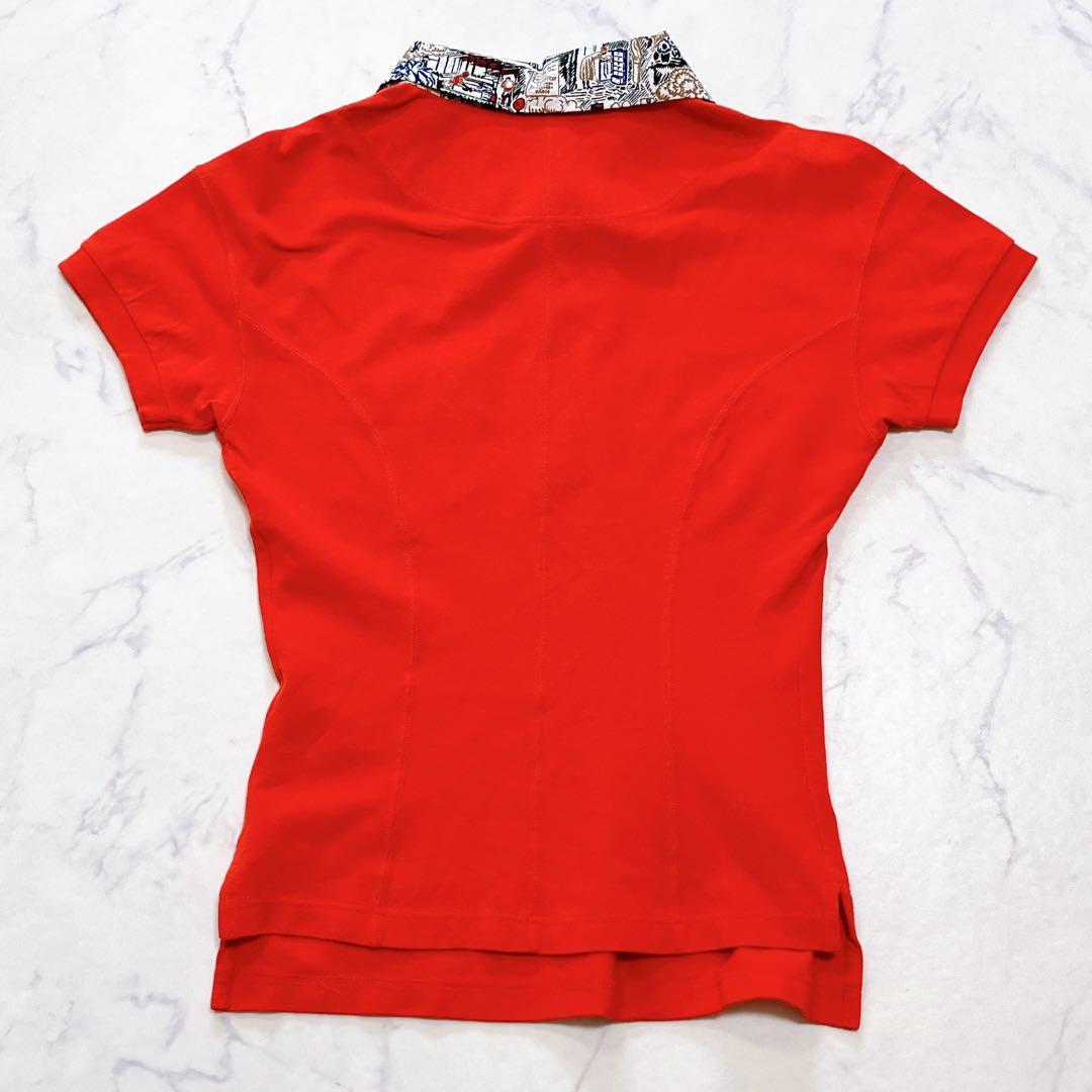 美品✨ルイヴィトン ポロシャツ ロゴ刺繍 プリント切り替え襟 S