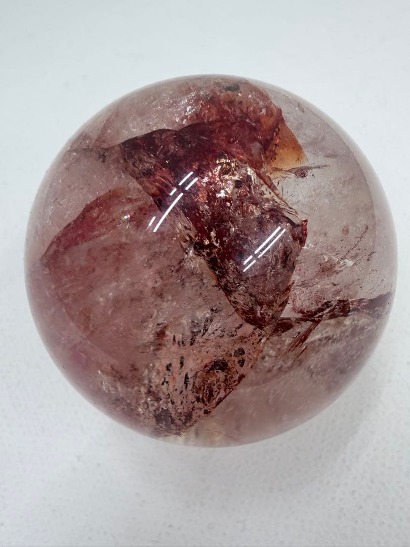 ファイヤークォーツ　スフィア　丸玉　虹　C