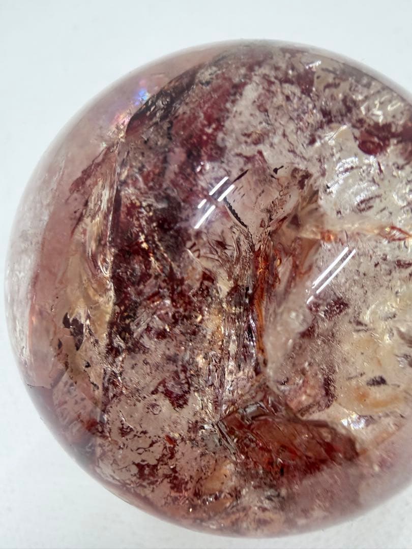 ファイヤークォーツ　スフィア　丸玉　虹　C