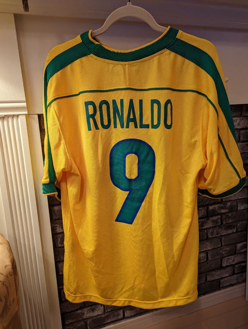 英国製 ビンテージ 1998W杯 ブラジル代表 選手着用モデル ロナルド 名前入
