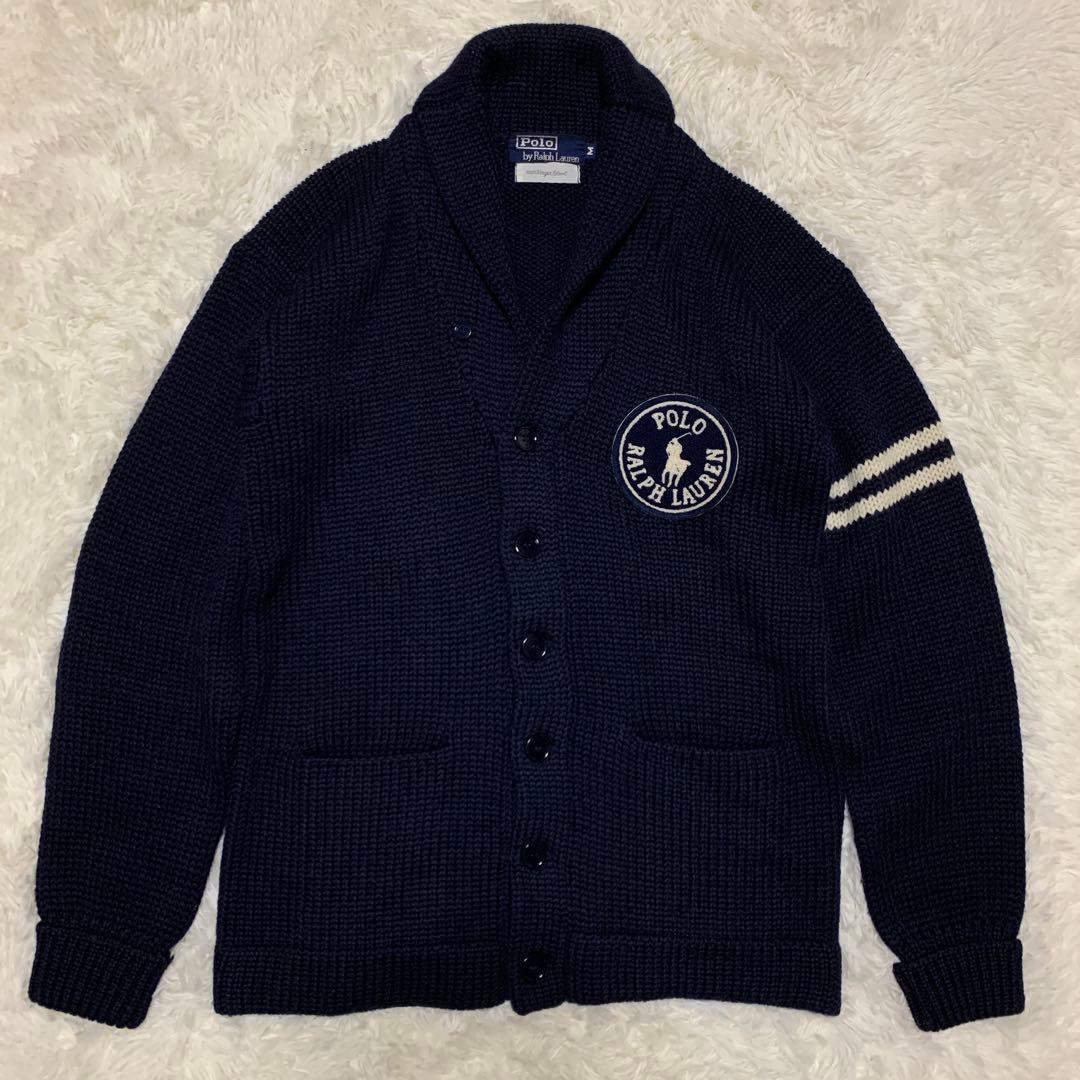 美品　ラルフローレン　ショールカラーカーディガン　ウール１００％　M