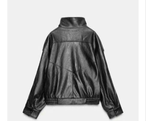 ZARA　フェイクレザージャケット M ブラック