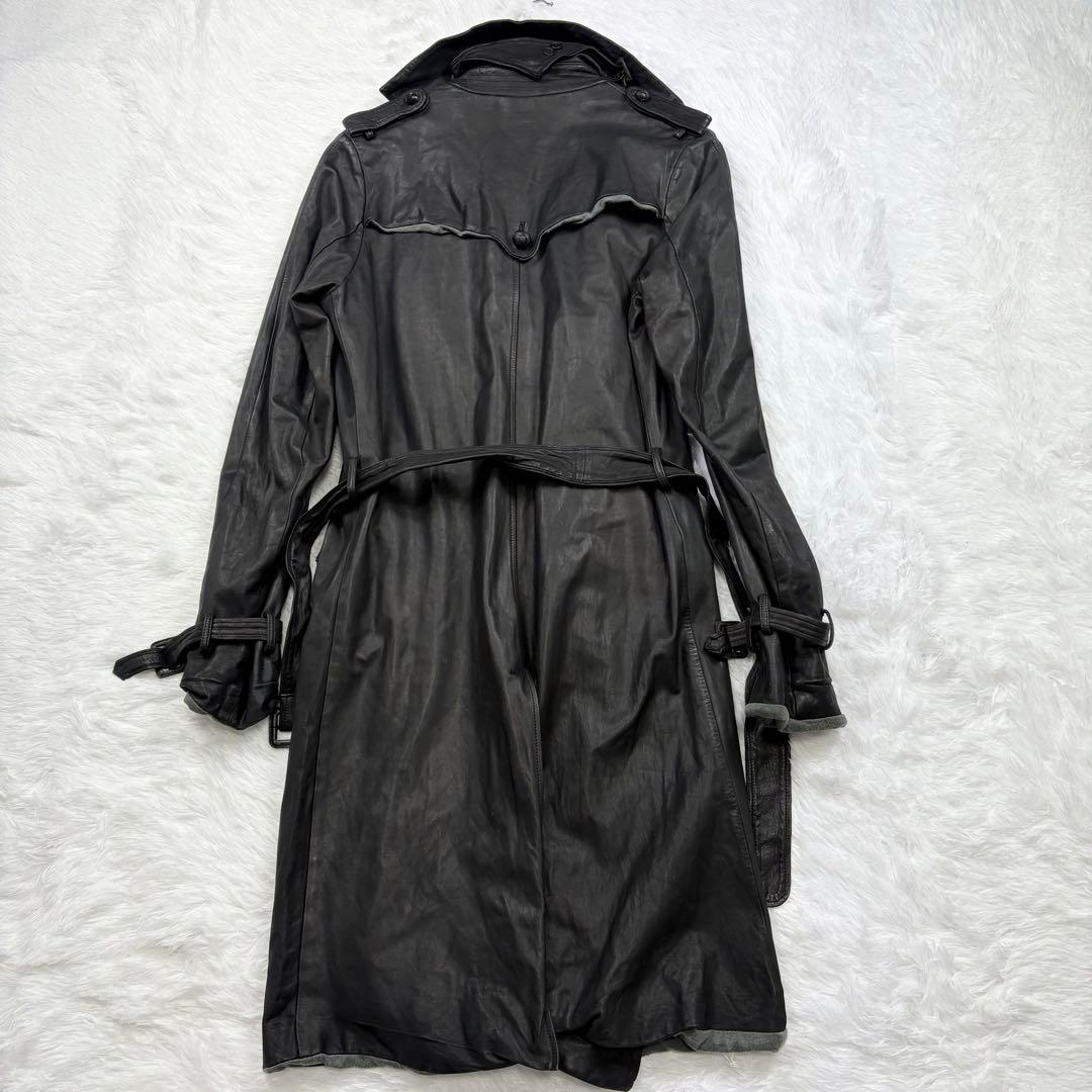 ✨超希少✨シシ　オールレザー　トレンチコート　ベルト　ロング丈　羊革　Mサイズ