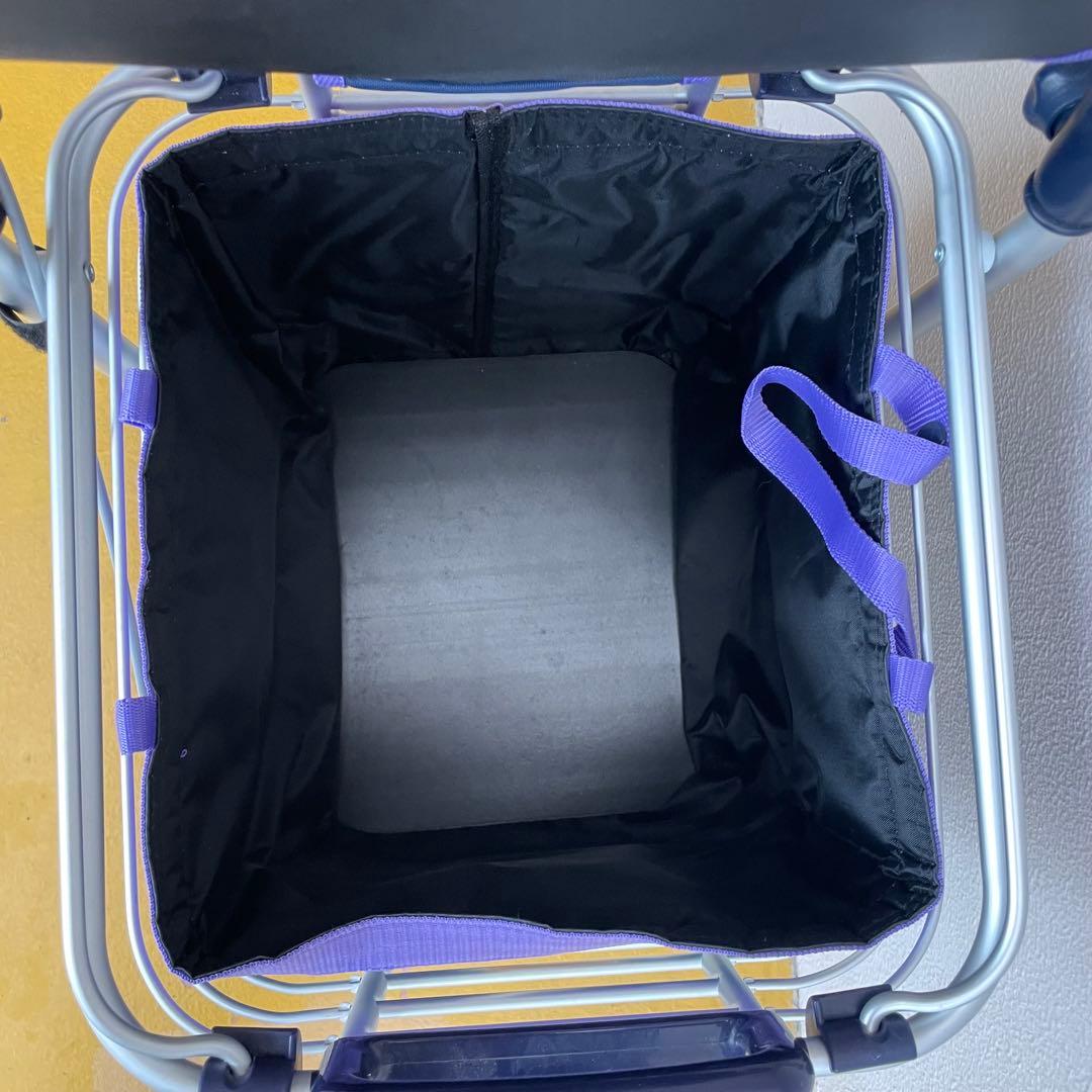 ユーバー産業　アルミワイヤーカート　ショッピングカート　花柄　シルバーカー