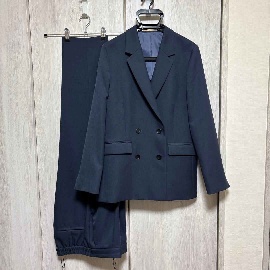 新品同様　オリヒカ　ウォッシャブル　パンツ　スーツ　青紺　上M 下L