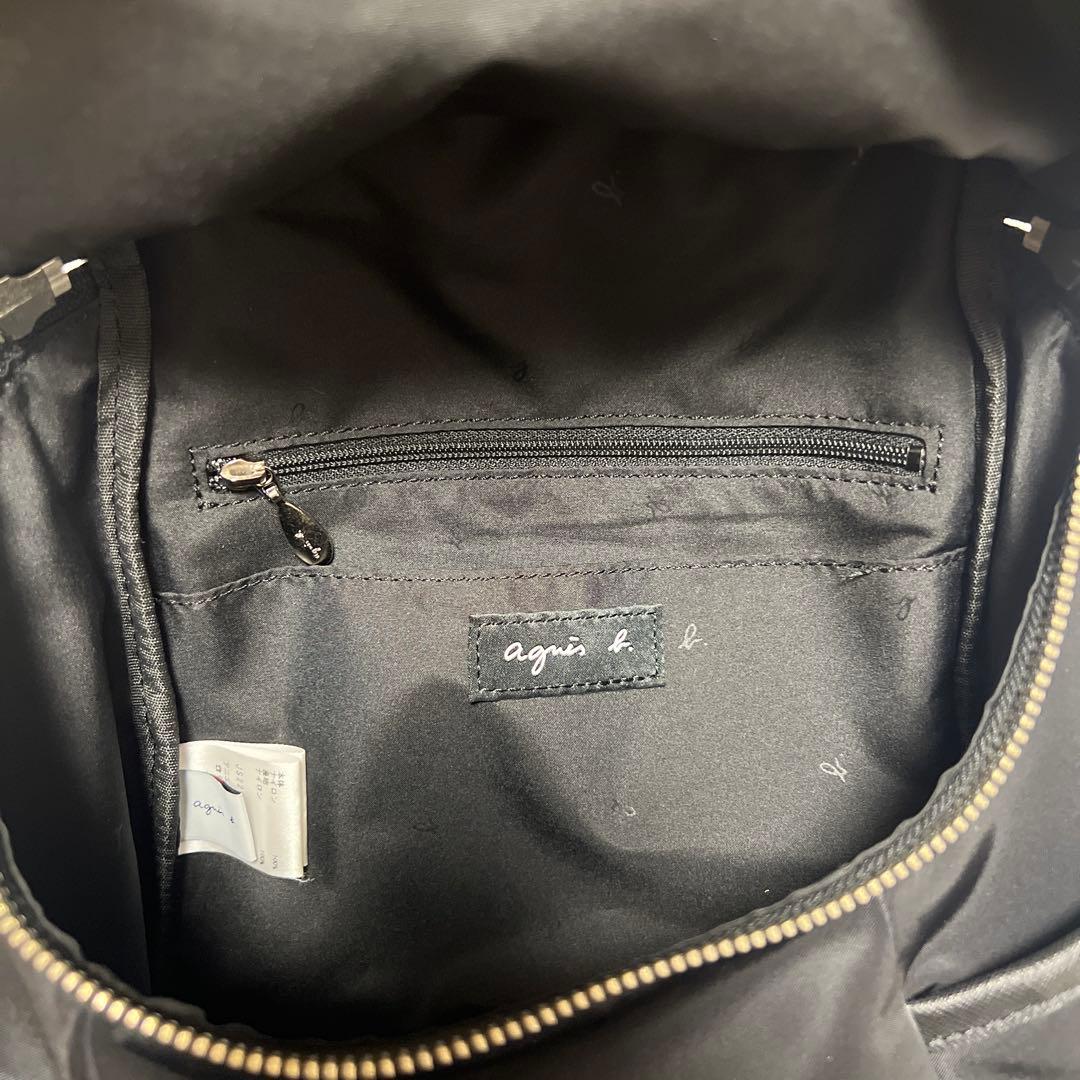 美品　agnes.b アニエスベー　ミニリュック 黒　ナイロン　本革