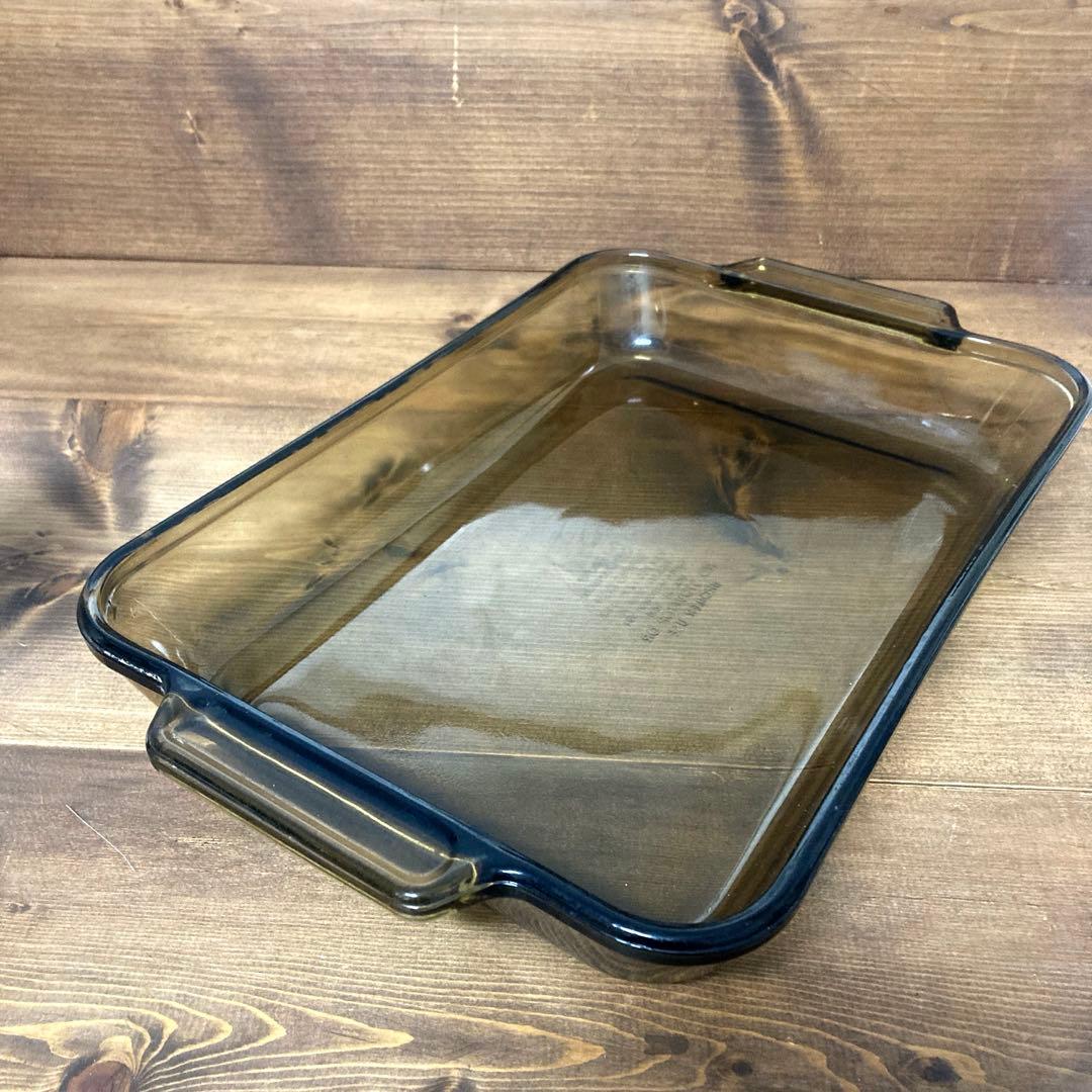 Vintage アンカーホッキング　アンバー　ベーキングディッシュ