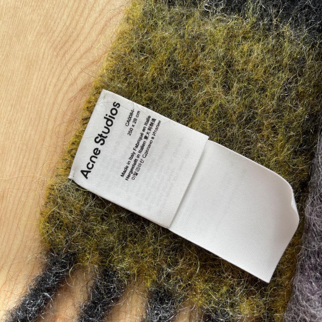 Acne Studios チェック柄マフラー ウール混