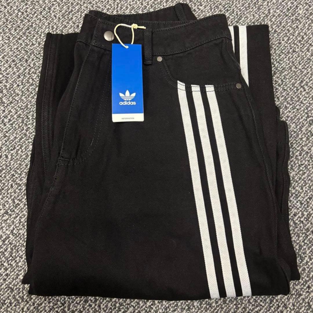 新品25⭐️adidas アディブレイク 2-IN-1 デニムパンツ ブラック×白