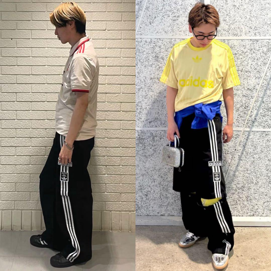 新品25⭐️adidas アディブレイク 2-IN-1 デニムパンツ ブラック×白