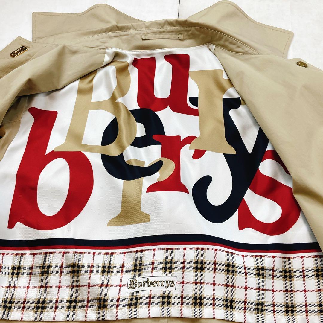 貴重 レア ゴールド金具 バーバリーロンドン スカーフ柄 ステンカラーコート