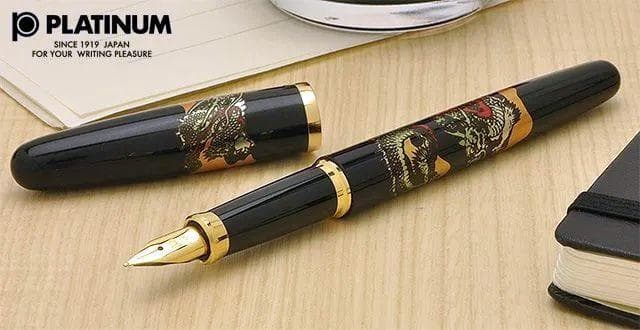 値下げしました！【新品】プラチナ万年筆 近代蒔絵「美巧・双龍」細字（Ｆ）おまけ付