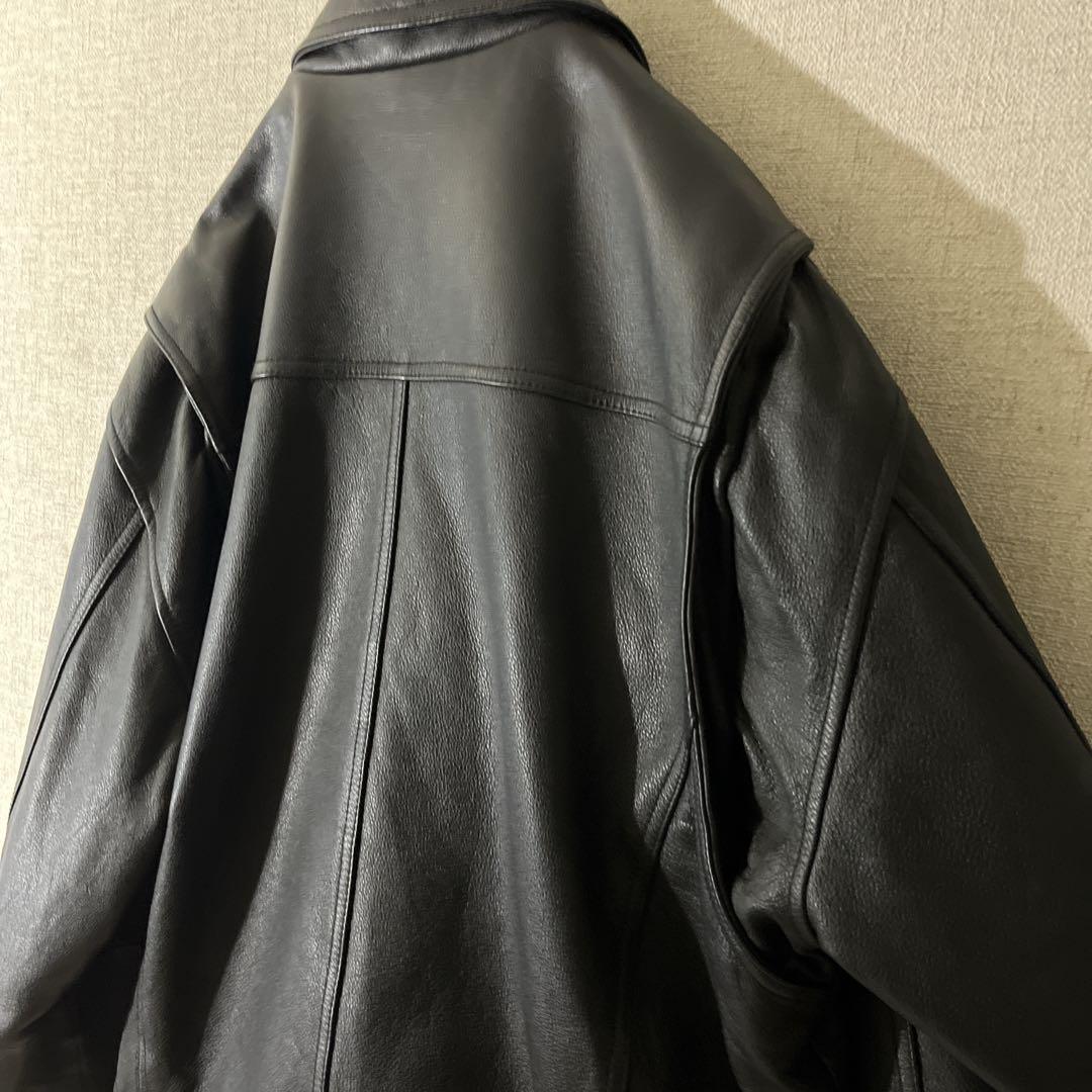 レザージャケット 本革 シングルライダース ブルゾン ブラック