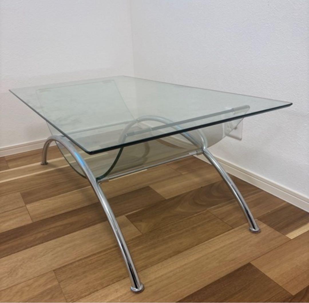 大塚家具　ガラステーブル　机　ローテーブル