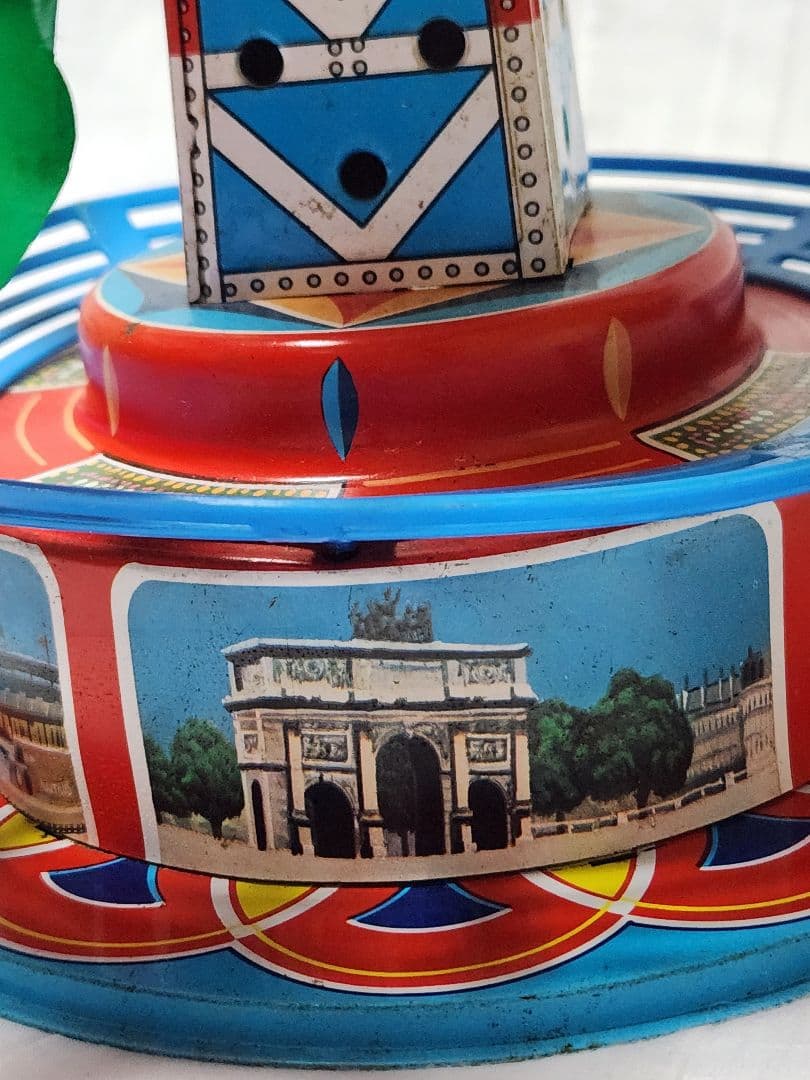 レトロ ブリキ玩具 日本製 メリーゴーランド ネジ式 ATCアサヒ玩具 動作品