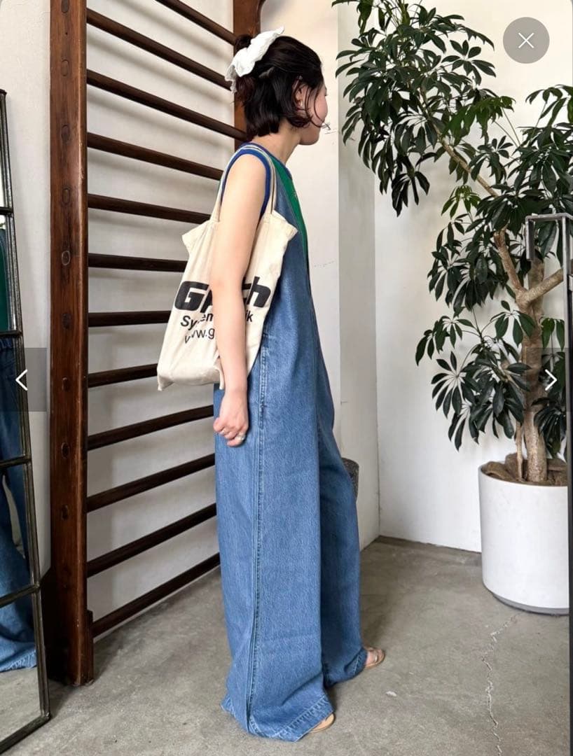 B.C STOCKデュジュールDU JOUR Vネック デニムサロペットroku