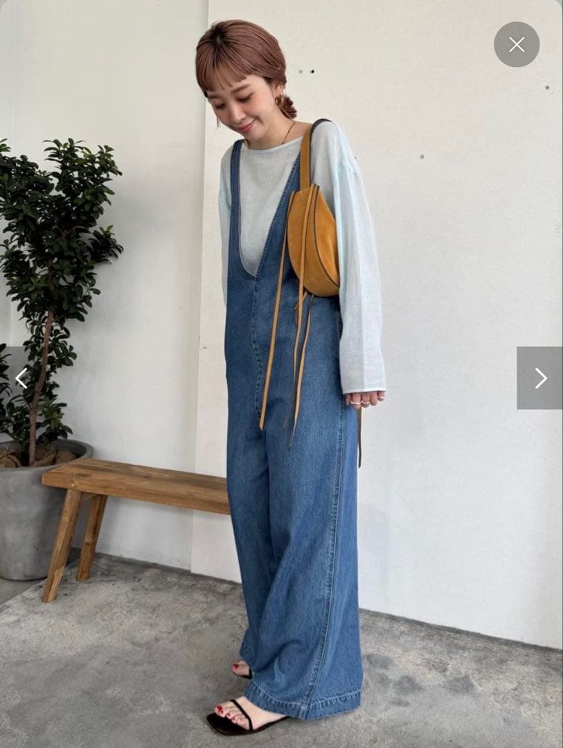 B.C STOCKデュジュールDU JOUR Vネック デニムサロペットroku