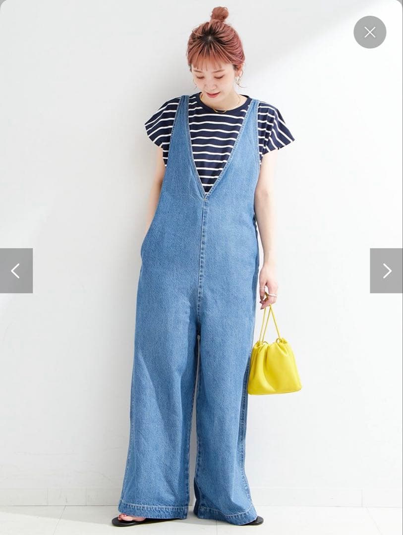 B.C STOCKデュジュールDU JOUR Vネック デニムサロペットroku