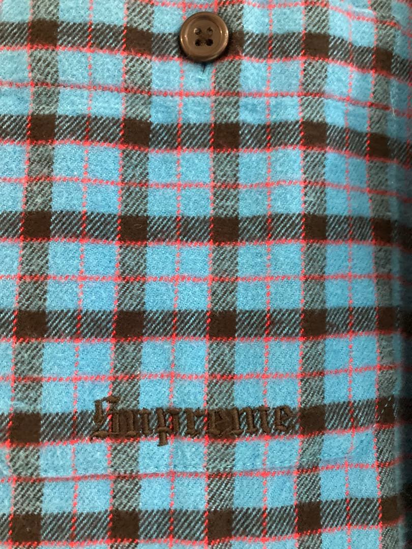 シュプリーム ミニプレイドフーデッドシャツ M