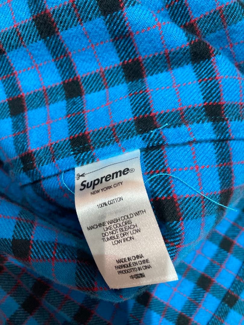 シュプリーム ミニプレイドフーデッドシャツ M