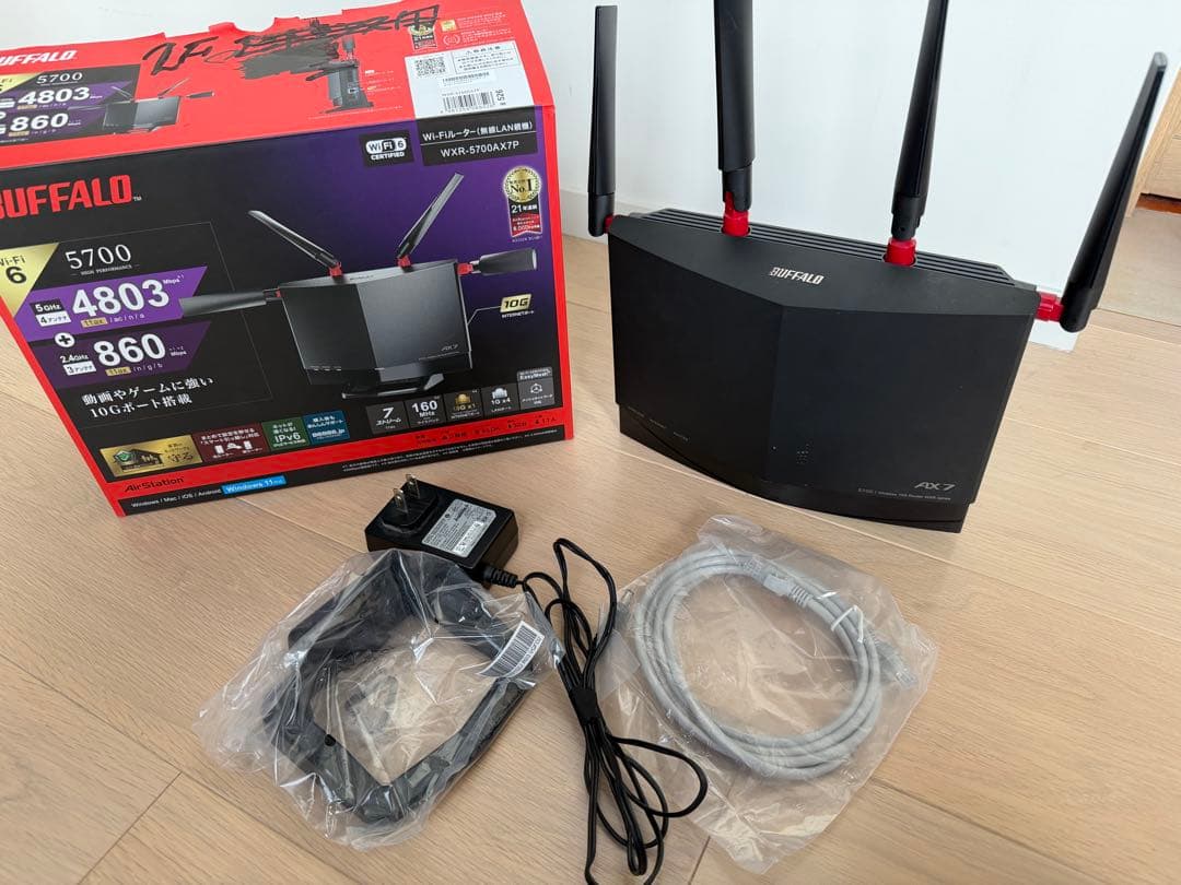バッファロー　WXR-5700AX7P Wi-Fiルーター　10Gポート搭載無線