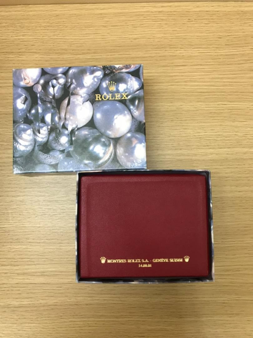 AN074 ロレックス レザーケース 赤　レッド　箱のみ　本体無し