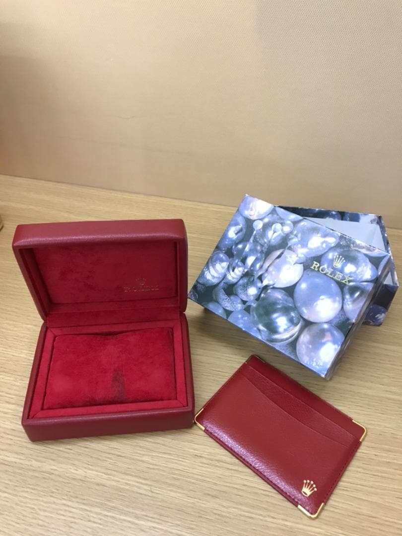 AN074 ロレックス レザーケース 赤　レッド　箱のみ　本体無し