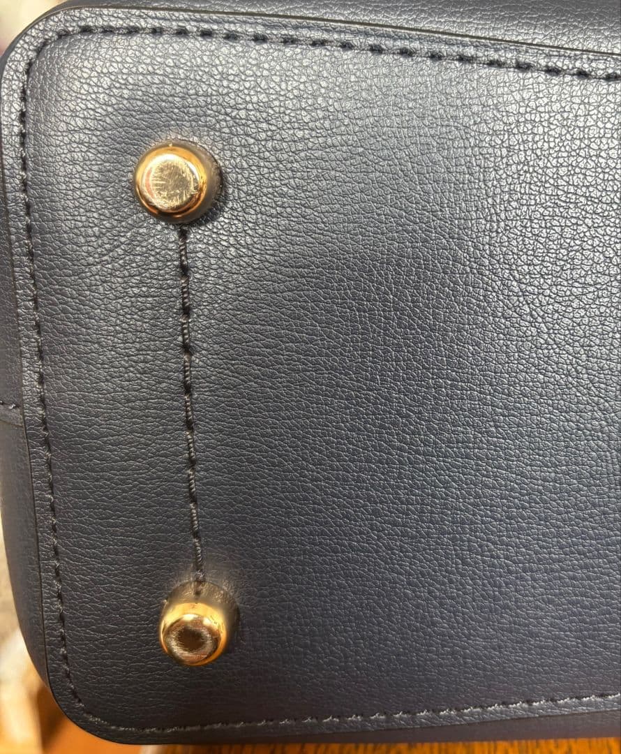 美品 COACH コーチ レザー トートバッグ 2way ネイビー