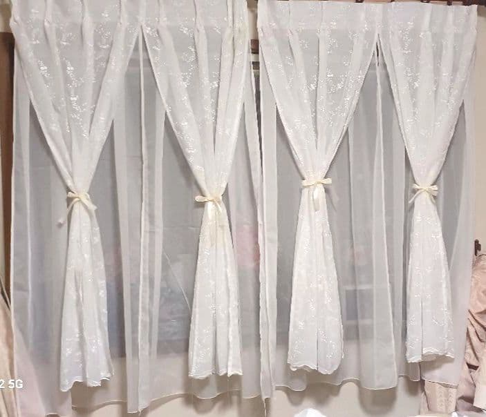 レースカーテン【こたつねこ様オーダー品②③小花刺繍トルコレース】ハンドメイド