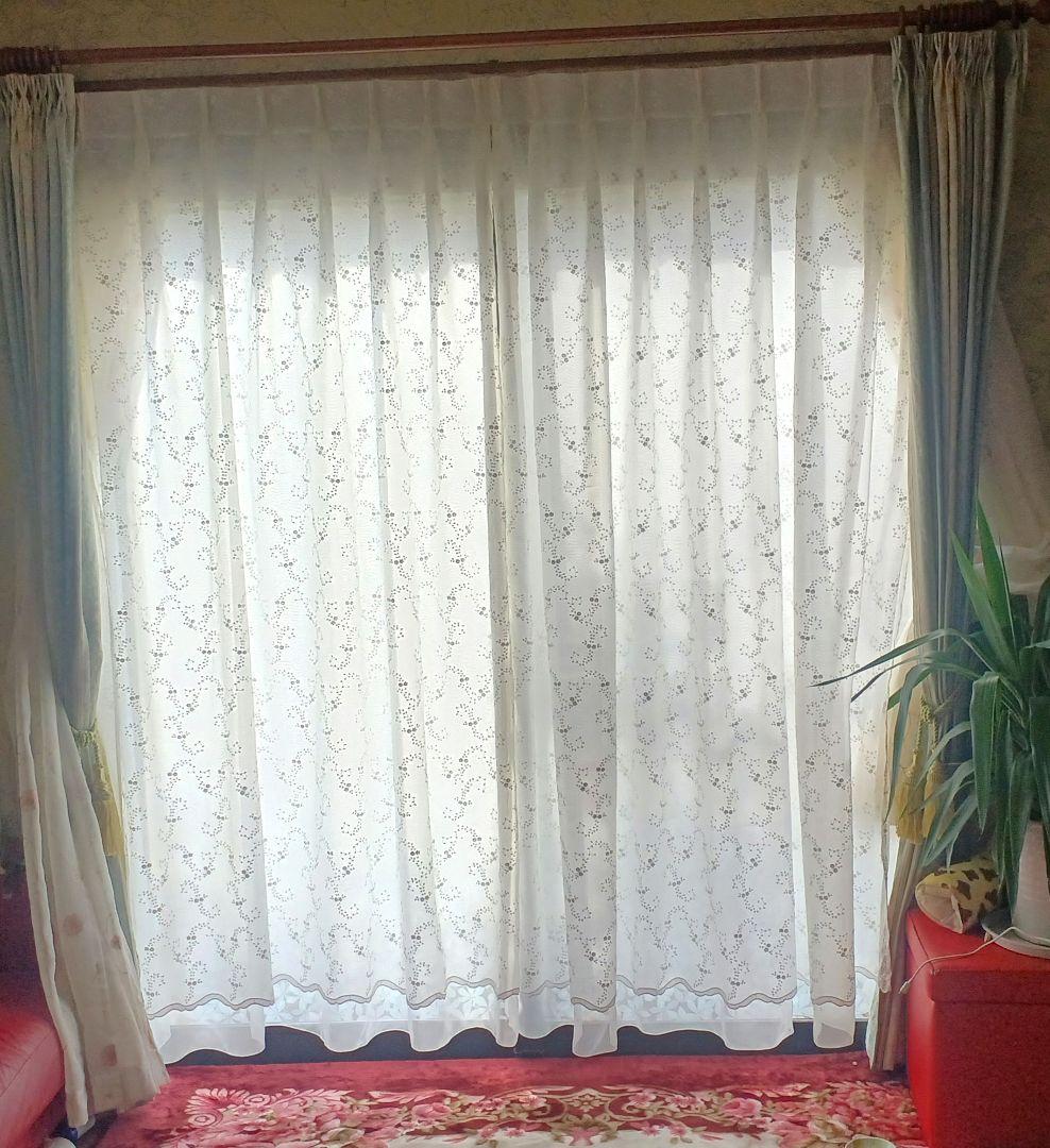 レースカーテン【こたつねこ様オーダー品②③小花刺繍トルコレース】ハンドメイド