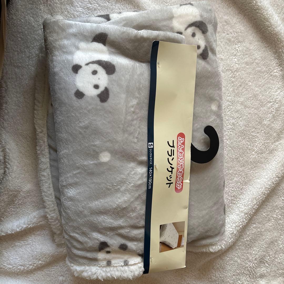 フリースブランケット パンダ 花柄 140x190cm